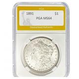 1891 Morgan Silver Dollar PGA MS64