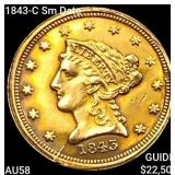 1843-C Sm Date $2.50 Gold Quarter Eagle