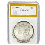 1884-CC Morgan Silver Dollar PGA MS65