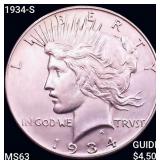 1934-S Silver Peace Dollar CHOICE BU