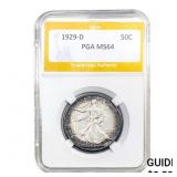 1929-D Walking Liberty Half Dollar PGA M  MS64