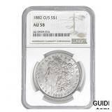 1882-O/S Morgan Silver Dollar NGC AU58