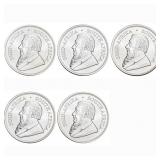 2023 [5] South Africa 1oz Sil Krugerrandd[5 Coins]