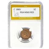 1865 Indian Head Cent PGA MS65 RED