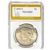 1927-S Peace Dollar PGA MS64