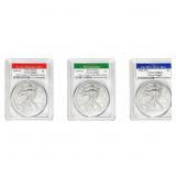 2020 1st Strike American Silver Eagle Set [3 Coins