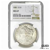 1881-S Morgan Silver Dollar NGC MS67
