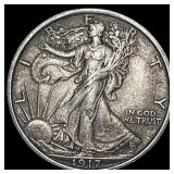 1917 Walking Liberty Half Dollar CLOSELY UNCIRCULA