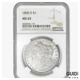 1890-O Morgan Silver Dollar NGC MS63