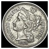 1869 Three-Cent Nickel CLOSELY UNCIRCULATED
