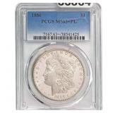 1886 Morgan Silver Dollar PCGS MS63+PL