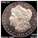 1892-CC Morgan Silver Dollar GEM BU DMPL