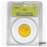 1885-S $5 Gold Half Eagle PCGS MS61