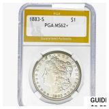 1883-S Morgan Silver Dollar PGA MS62+