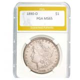 1890-O Morgan Silver Dollar PGA MS65