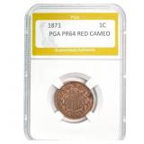 1871 2C PGA PR64 Red Cameo