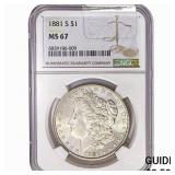 1881-S Morgan Silver Dollar NGC MS67