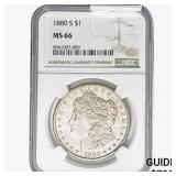 1880-S Morgan Silver Dollar NGC MS66
