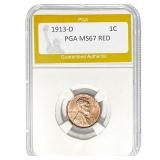 1913-D Lincoln Cent PGA MS67 RED