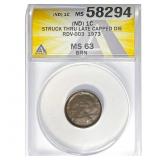 1973 1C Struck Thru Late Capped Die ANAC