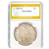 1921-D Morgan Dollar PGA MS65