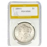 1894-S Morgan Silver Dollar PGA MS66