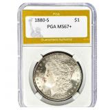 1880-S Morgan Silver Dollar PGA MS67+