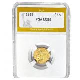 1929 Indian Head $2.5 Gold PGA MS65