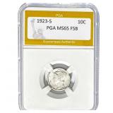 1923-S Mercury Dime PGA MS65 FSB