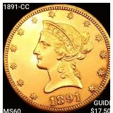 1891-CC $10 Gold Eagle UNCIRCULATED