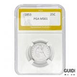 1853 Seated Liberty Quarter PGA MS61