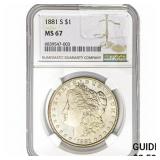 1881-S Morgan Silver Dollar NGC MS67