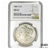 1881-S Morgan Silver Dollar NGC MS67