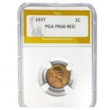 1937 1C Lincoln Cent PGA PR66 RED