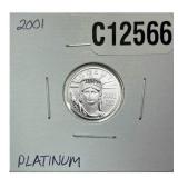 2001 US 1/10oz Platinum Eagle SUPERB GEM BU