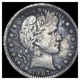1907 Barber Quarter LIGHTLY CIRCULATED