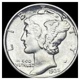 1935 Mercury Dime GEM BU