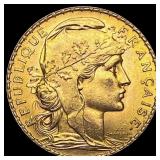 1911 France 20 Francs Rooster CHOICE BU