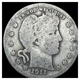 1911-S Barber Quarter NICELY CIRCULATED