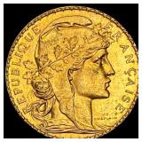 1914 France 20 Francs Rooster CHOICE BU
