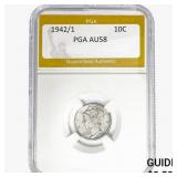 1942/1 Mercury Silver Dime PGA AU58