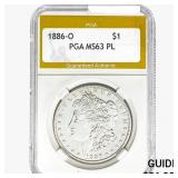 1886-O Morgan Silver Dollar PGA MS63 PL