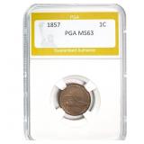 1857 Flying Eagle Cent PGA MS63