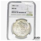 1881-S Morgan Silver Dollar NGC MS66