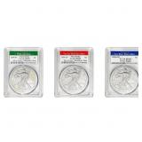 2020 1st Strike American Silver Eagle Set [3 Coins