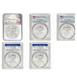 2016-2020 American Silver Eagle Set [5 Coins] PCGS