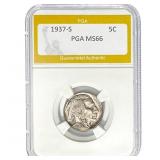 1937-S Buffalo Nickel PGA MS66