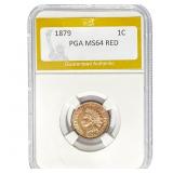 1879 Indian Head Cent PGA MS64 RED
