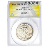 1942 50C FS-801 DDR ANACS AU55