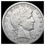 1901-O Barber Quarter LIGHTLY CIRCULATED